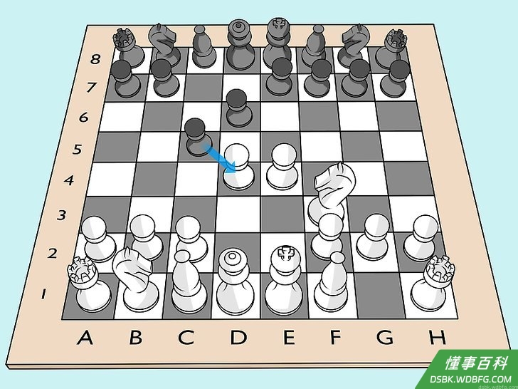 Step 3 用c5的兵吃掉d4的兵。