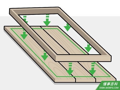 Step 5 把裙板夹到并粘到桌面板上。