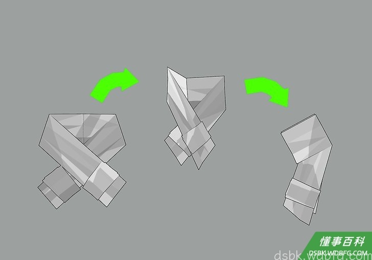 Step 5 再次沿着折痕将作枪把的纸条按原来的方向对折。