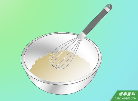 Step 4 将面粉和保留的油脂混合。