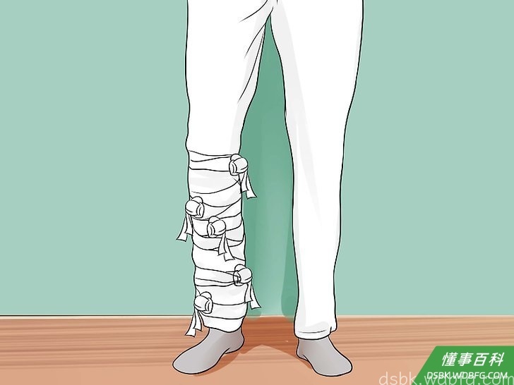 Step 3 可以开始裹你的一条腿了。