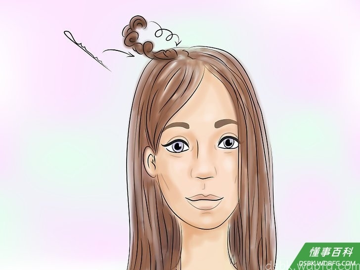 Step 4 分出一小缕头发,扭动头发直到自己形成一圈。