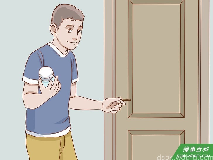 Step 3 把伪造的呕吐物倒进厕所里。
