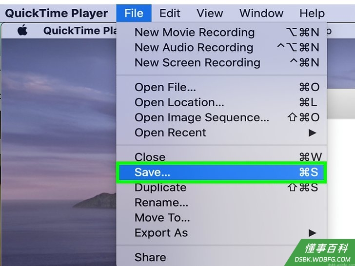 Step 11 点击“程序坞”里面的Quicktime图标。