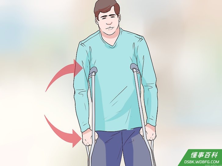 Step 2 将拐杖调整到合适的高度。