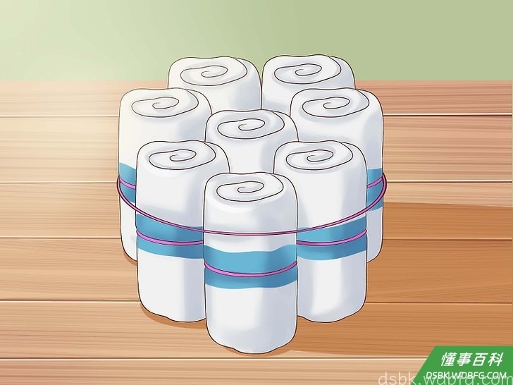 Step 3 再卷起七个尿不湿。